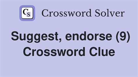 crossword clue suggest